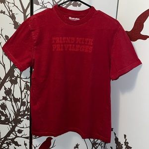 Bluenotes Men’s Size Small Red “Friends with Privileges” Graphic T-Shirt $20